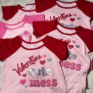 Valentines t shirts  3 3T  1 12 months. 1 2 T all together one price